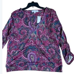 Emily Daniels top paisley floral print pattern casual business casual boho PM